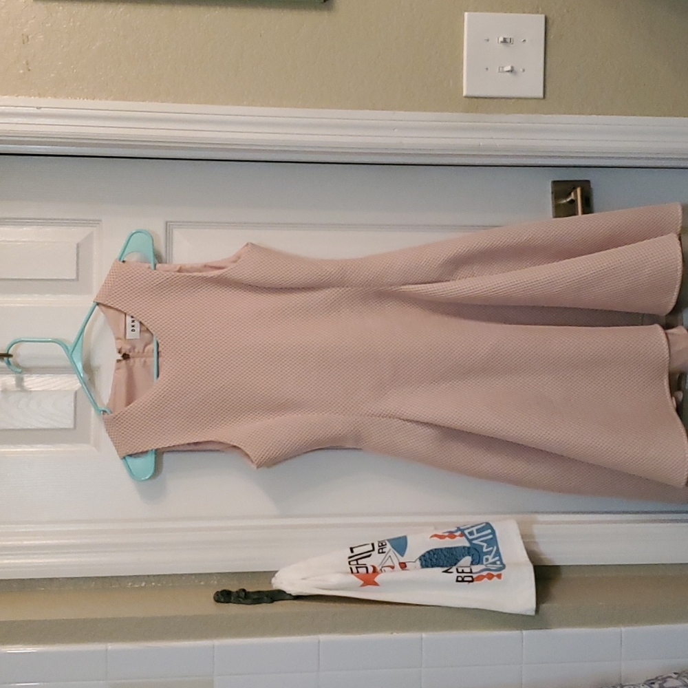 DKNY Blush Pink Textured Midi Dress
